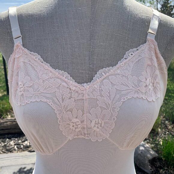 Vintage Babydoll Midi Slip Dress Satin Lace Trim Boho Lingerie - Picture 3 of 16